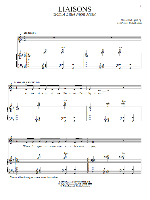 Stephen Sondheim Liaisons Sheet Music Notes & Chords for Piano & Vocal - Download or Print PDF