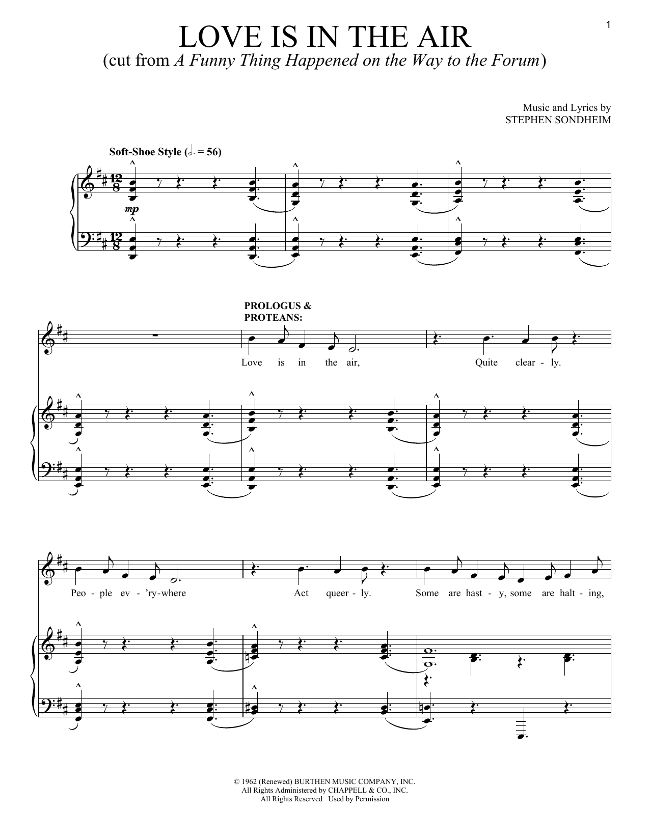 Stephen Sondheim Love Is In The Air Sheet Music Notes & Chords for Piano & Vocal - Download or Print PDF