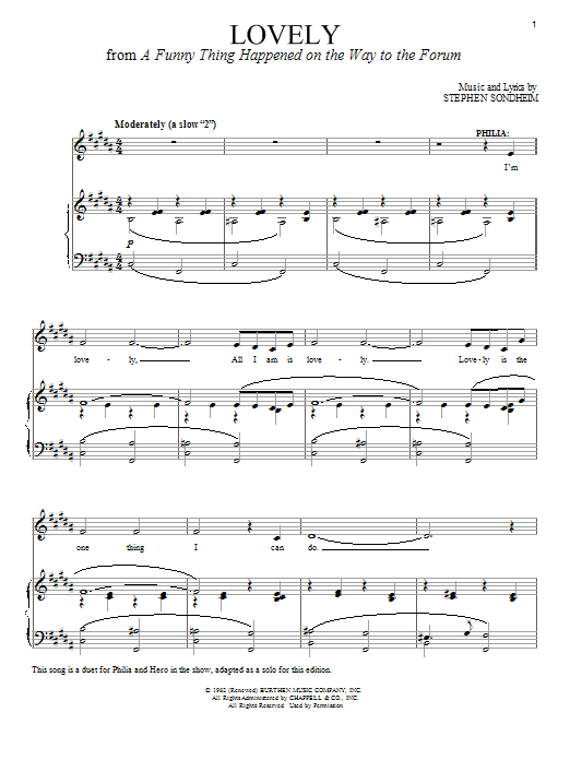 Stephen Sondheim Lovely (from A Funny Thing Happened On The Way To The Forum) Sheet Music Notes & Chords for Lead Sheet / Fake Book - Download or Print PDF