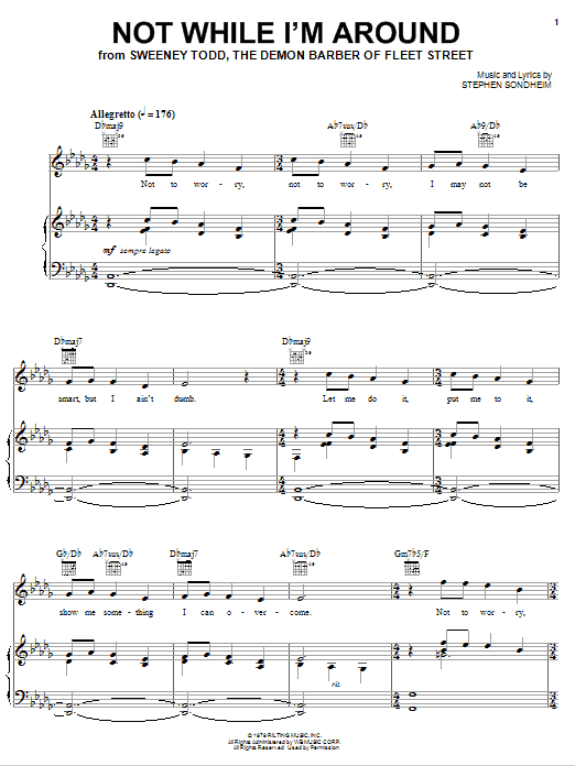 Stephen Sondheim Not While I'm Around Sheet Music Notes & Chords for Piano Duet - Download or Print PDF