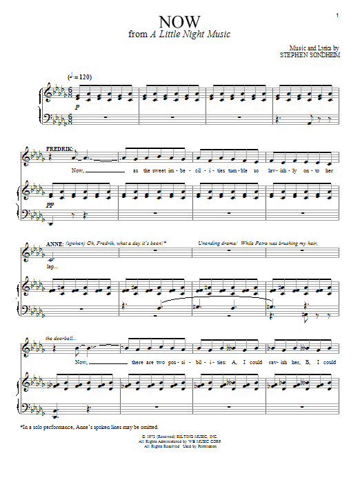 Stephen Sondheim Now Sheet Music Notes & Chords for Piano & Vocal - Download or Print PDF