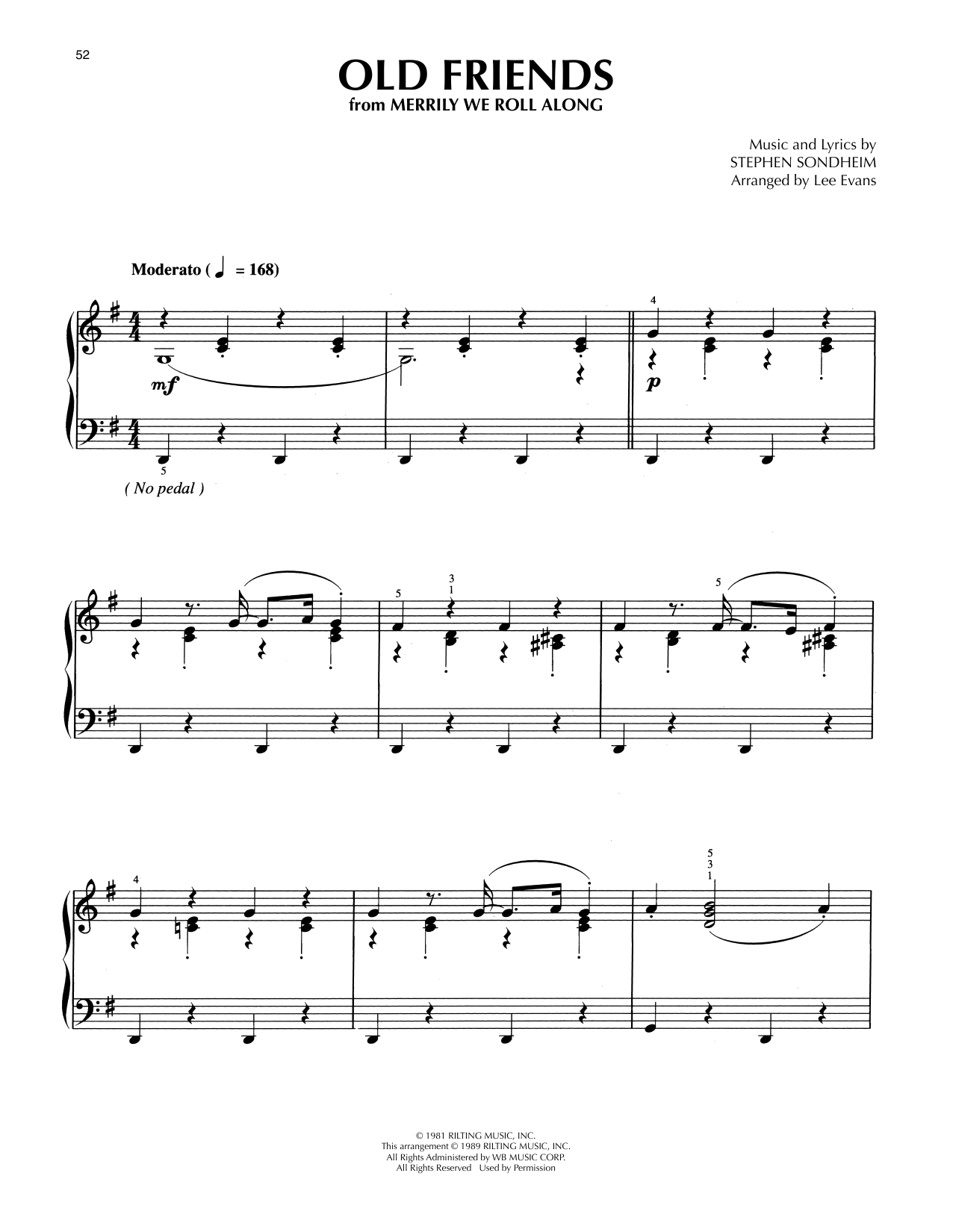Stephen Sondheim Old Friends (from Merrily We Roll Along) (arr. Lee Evans) Sheet Music Notes & Chords for Piano Solo - Download or Print PDF