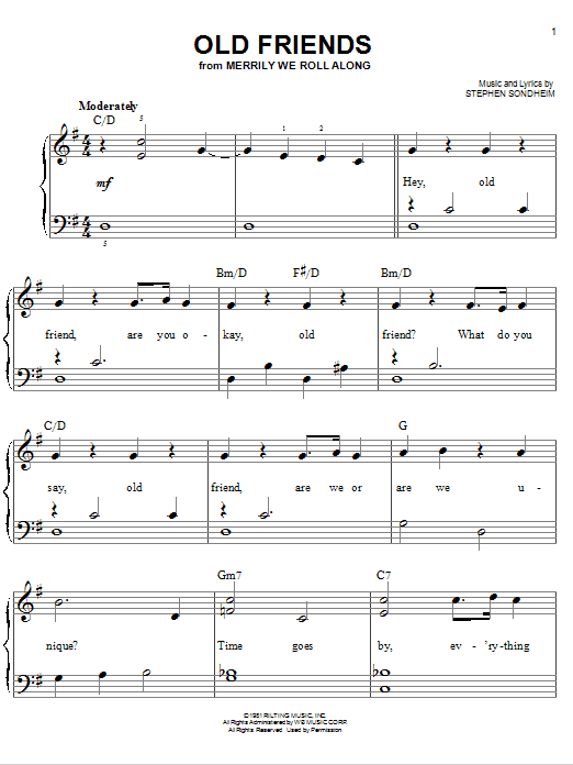 Stephen Sondheim Old Friends Sheet Music Notes & Chords for Piano & Vocal - Download or Print PDF