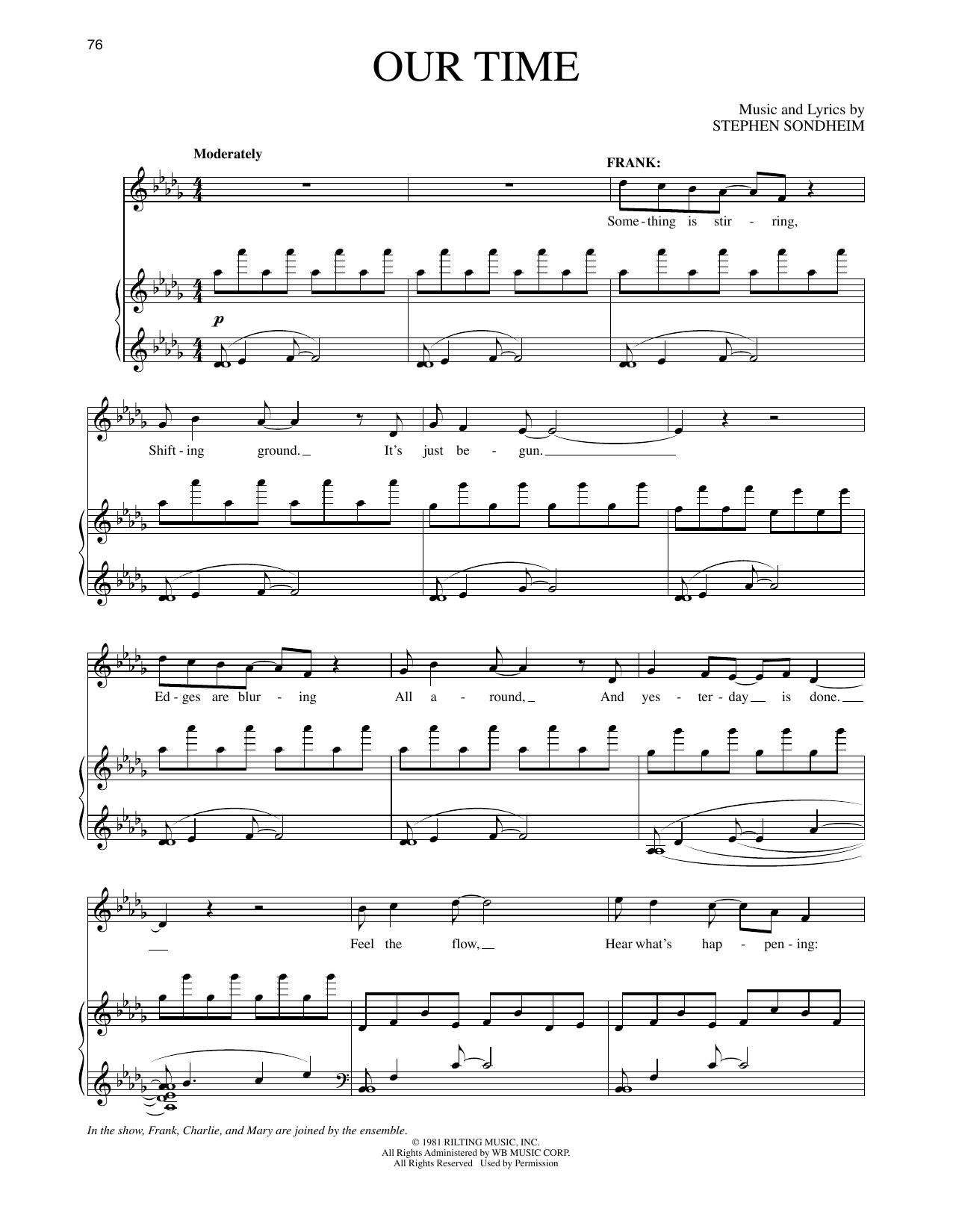 Stephen Sondheim Our Time (from Merrily We Roll Along) Sheet Music Notes & Chords for Piano & Vocal - Download or Print PDF