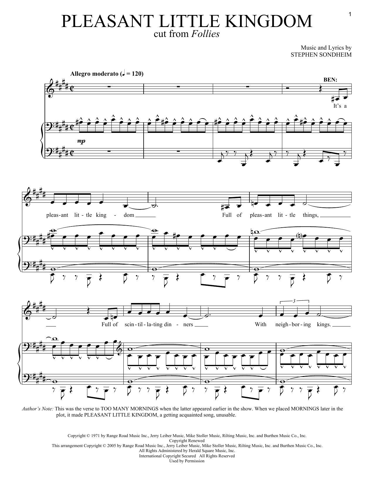 Stephen Sondheim Pleasant Little Kingdom Sheet Music Notes & Chords for Vocal Duet - Download or Print PDF