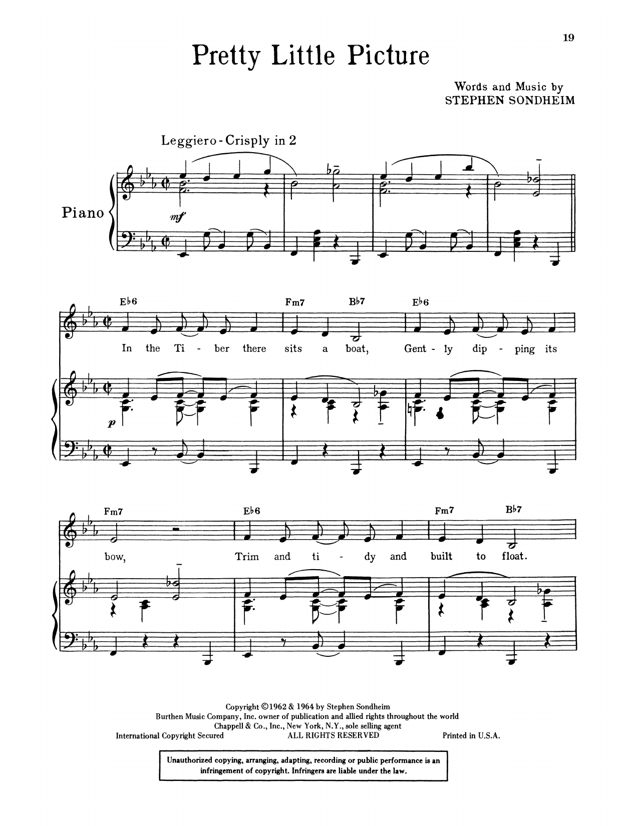 Stephen Sondheim Pretty Little Picture (from A Funny Thing Happened On The Way To The Forum) Sheet Music Notes & Chords for Piano & Vocal - Download or Print PDF