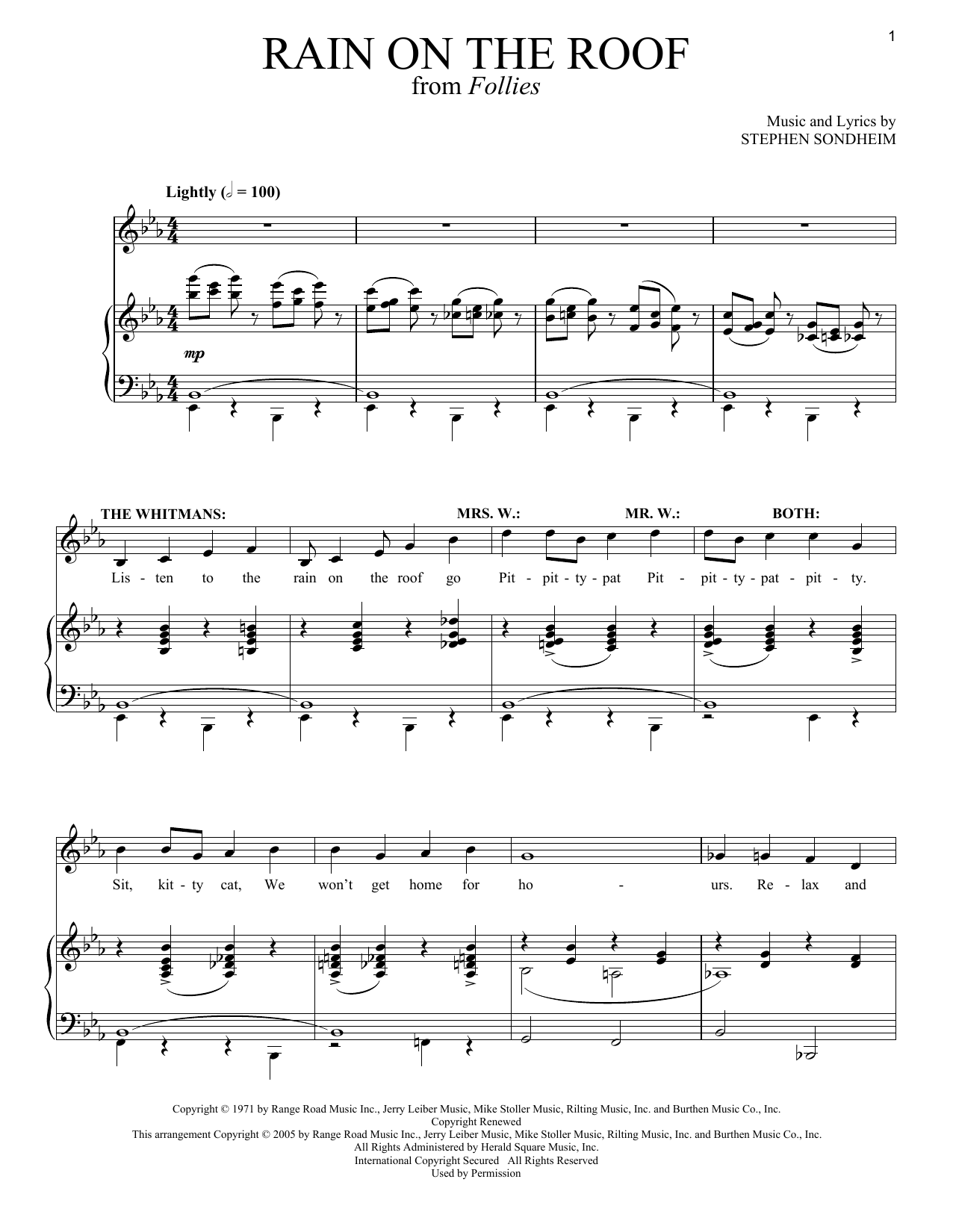 Stephen Sondheim Rain On The Roof Sheet Music Notes & Chords for Vocal Duet - Download or Print PDF