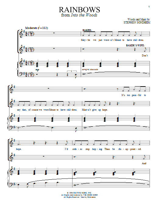 Stephen Sondheim Rainbows Sheet Music Notes & Chords for Piano & Vocal - Download or Print PDF