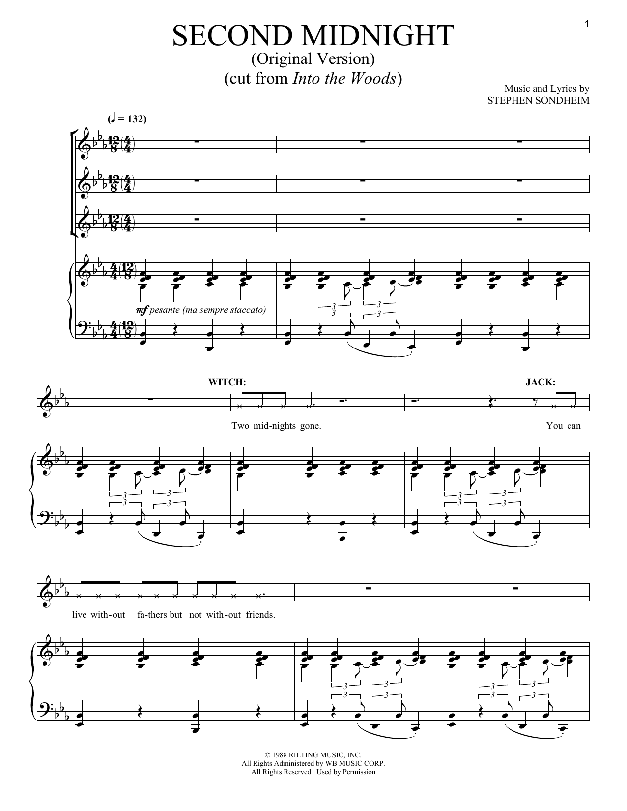 Stephen Sondheim Second Midnight (Original Version) Sheet Music Notes & Chords for Piano & Vocal - Download or Print PDF