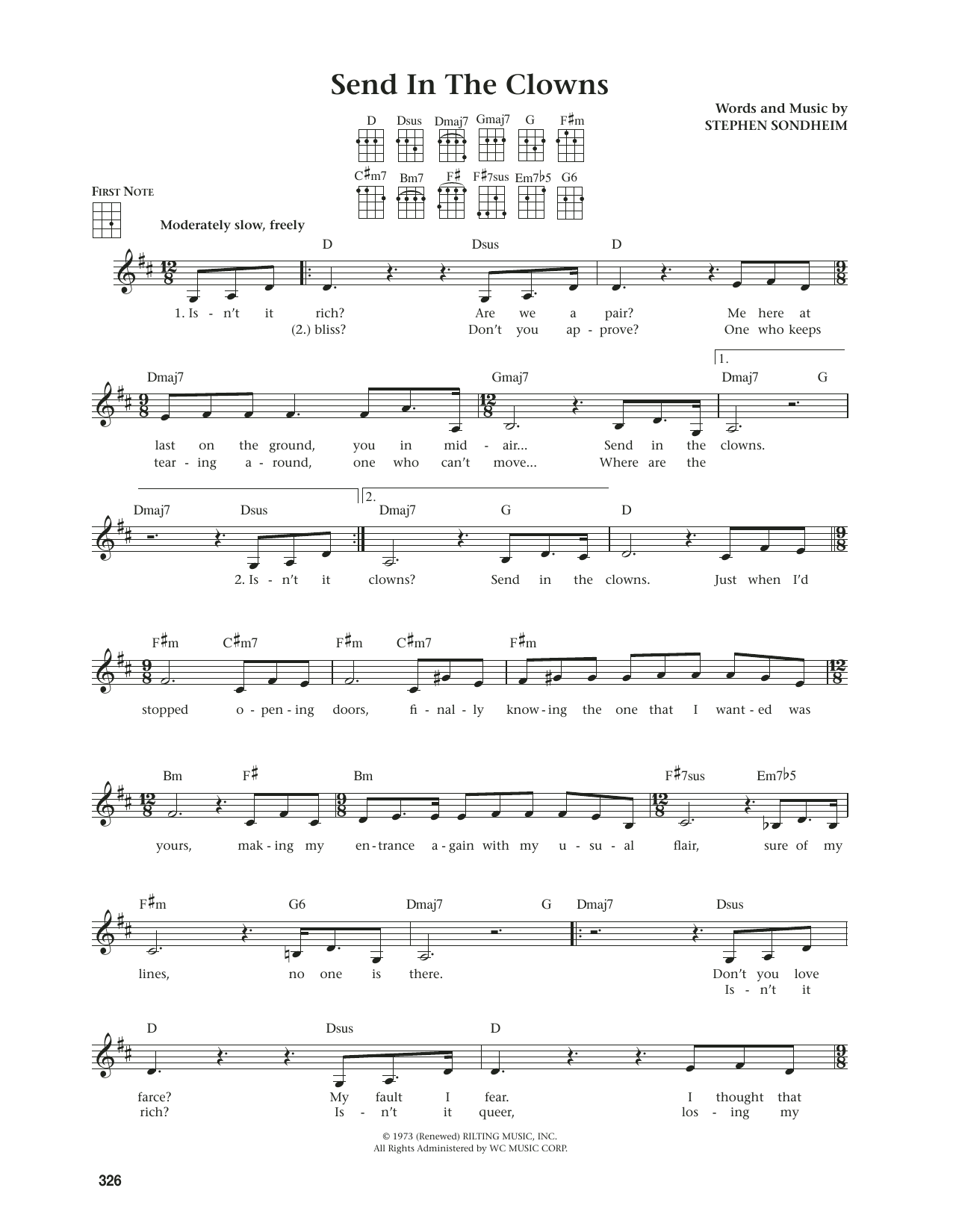 Stephen Sondheim Send In The Clowns (from A Little Night Music) (from The Daily Ukulele) (arr. Jim Beloff) Sheet Music Notes & Chords for Ukulele - Download or Print PDF