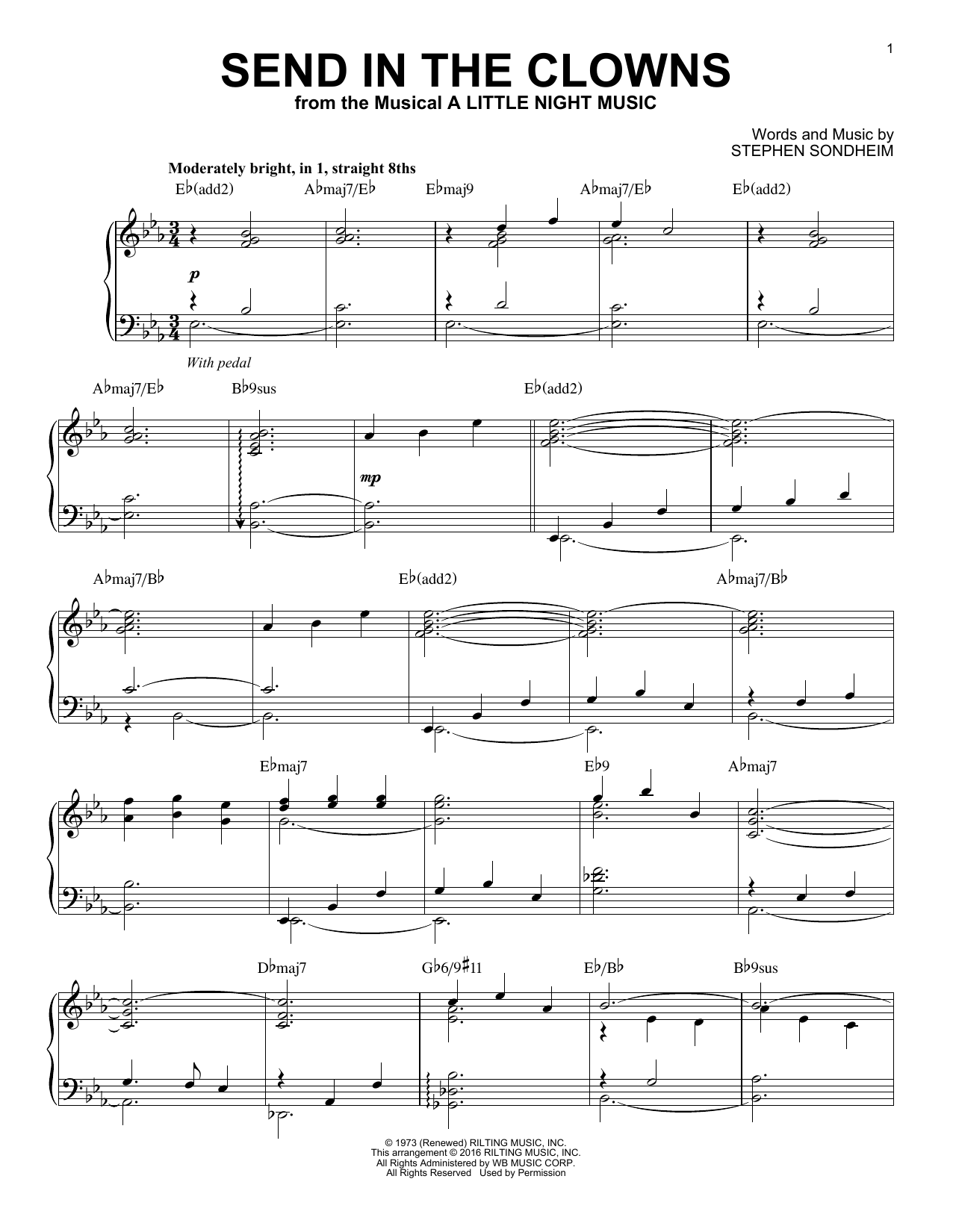 Stephen Sondheim Send In The Clowns [Jazz version] (arr. Brent Edstrom) Sheet Music Notes & Chords for Piano - Download or Print PDF