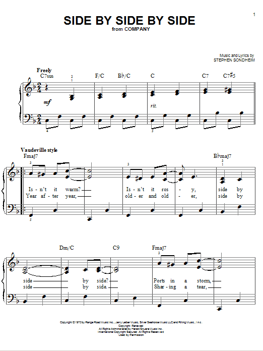 Stephen Sondheim Side By Side By Side Sheet Music Notes & Chords for Piano & Vocal - Download or Print PDF