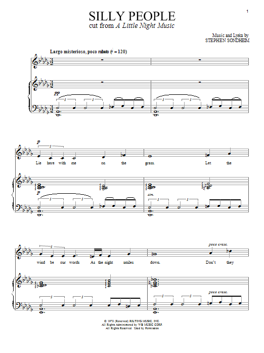 Stephen Sondheim Silly People Sheet Music Notes & Chords for Piano & Vocal - Download or Print PDF