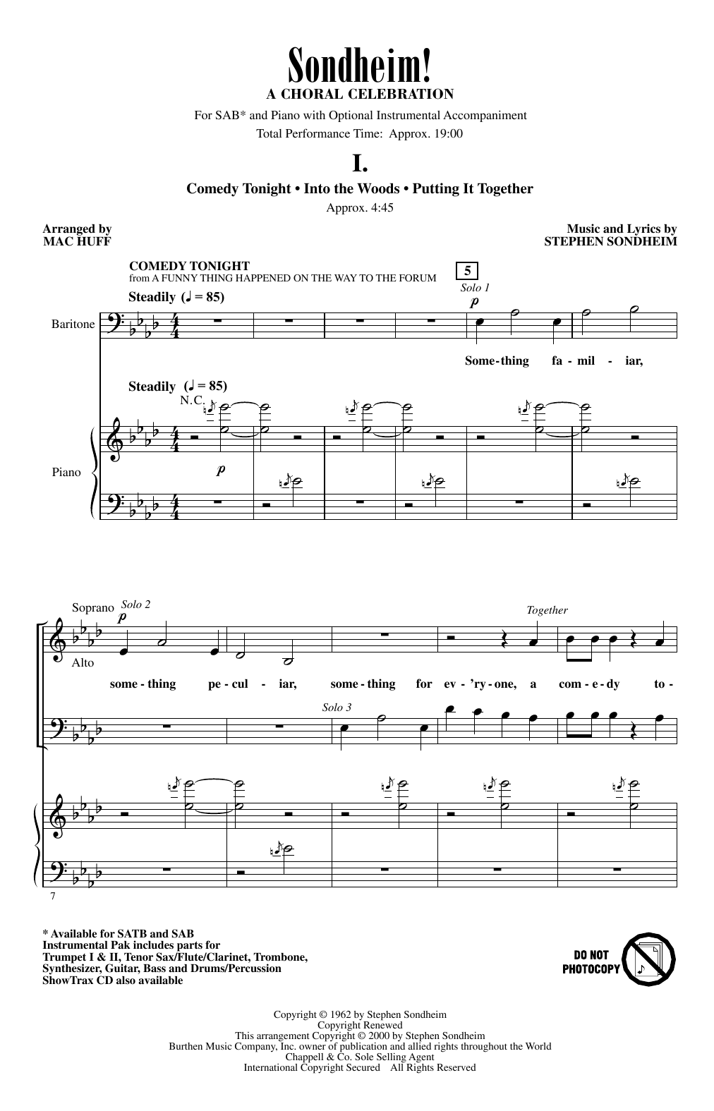 Stephen Sondheim Sondheim! A Choral Celebration (Medley) (arr. Mac Huff) Sheet Music Notes & Chords for SATB Choir - Download or Print PDF