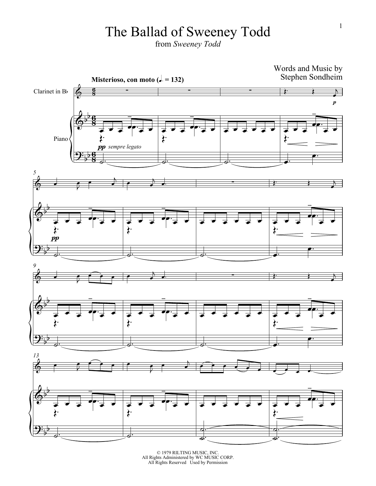 Stephen Sondheim The Ballad Of Sweeney Todd (from Sweeney Todd) Sheet Music Notes & Chords for Cello and Piano - Download or Print PDF