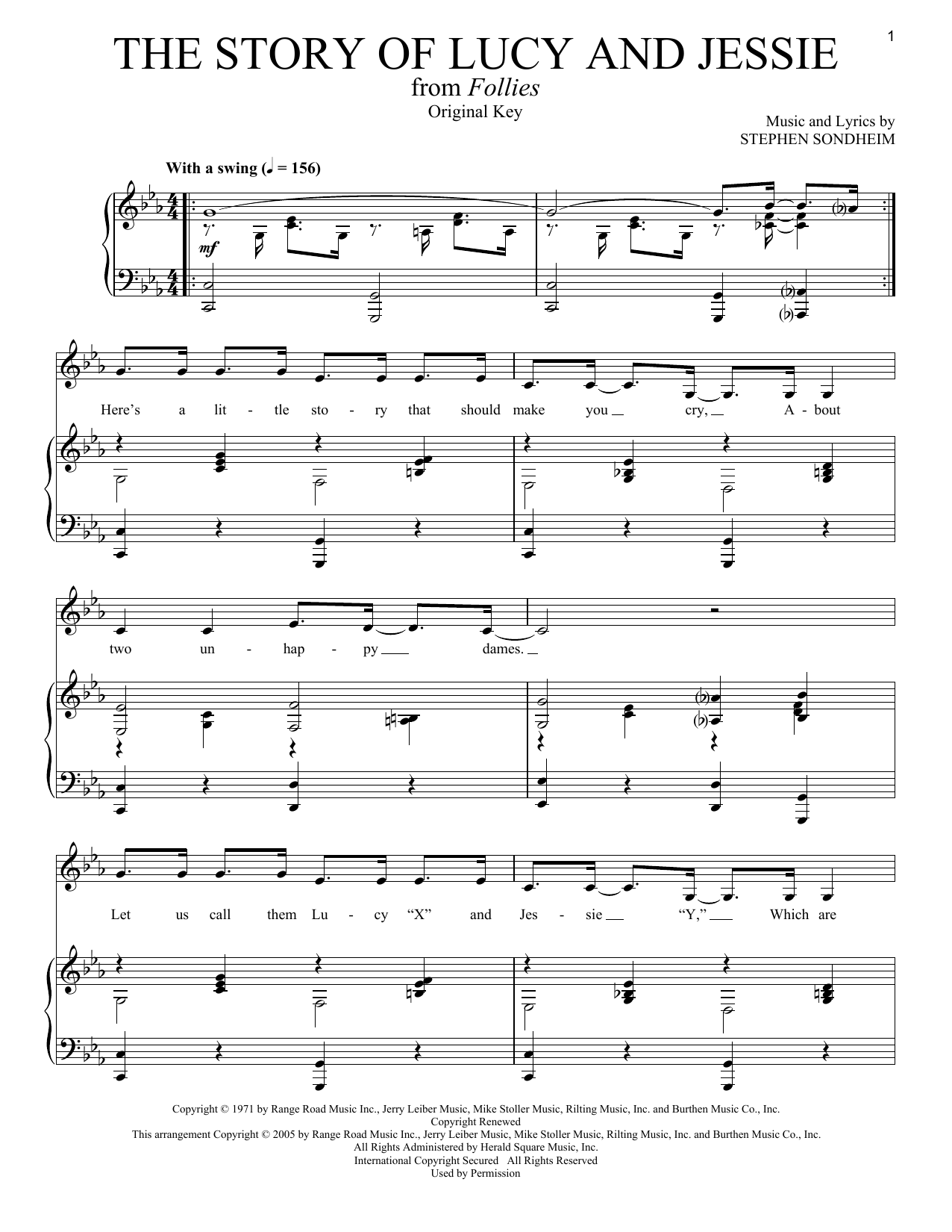 Stephen Sondheim The Story Of Lucy And Jessie Sheet Music Notes & Chords for Piano & Vocal - Download or Print PDF