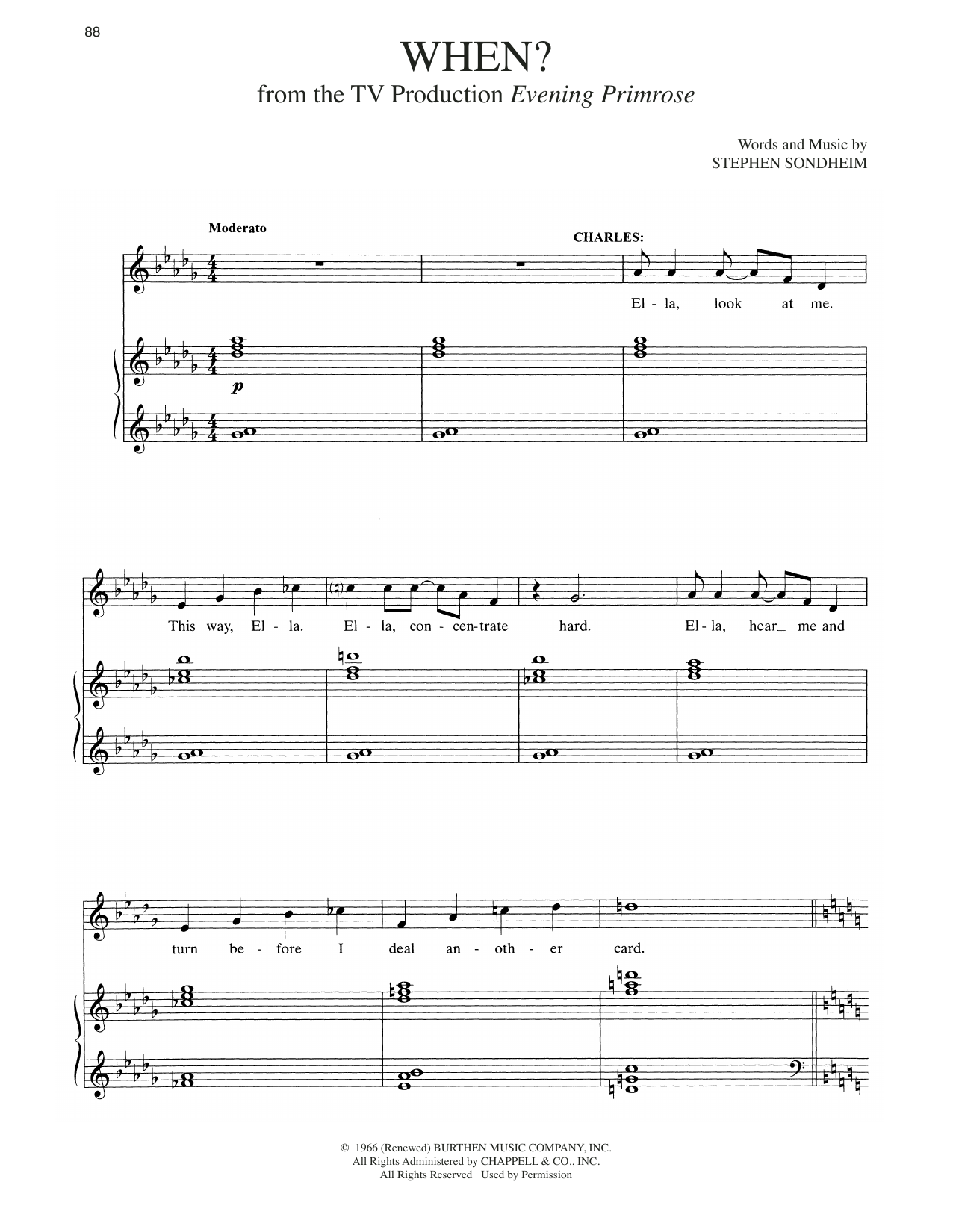 Stephen Sondheim When? Sheet Music Notes & Chords for Piano & Vocal - Download or Print PDF