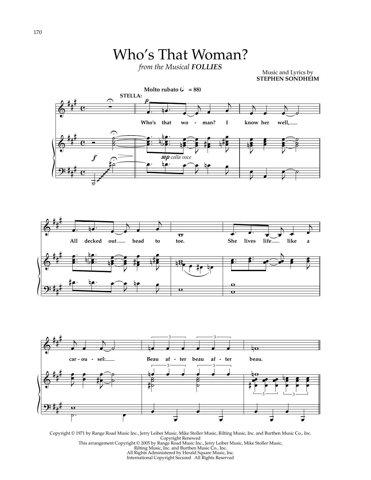 Stephen Sondheim Who's That Woman? (from Follies) Sheet Music Notes & Chords for Piano & Vocal - Download or Print PDF