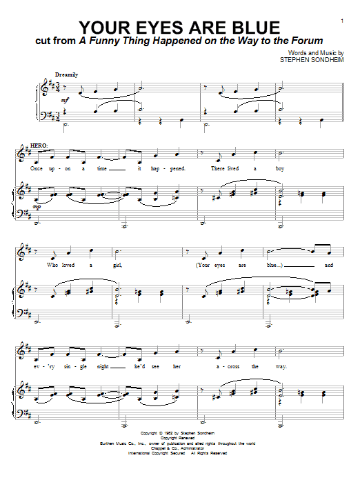 Stephen Sondheim Your Eyes Are Blue Sheet Music Notes & Chords for Piano & Vocal - Download or Print PDF