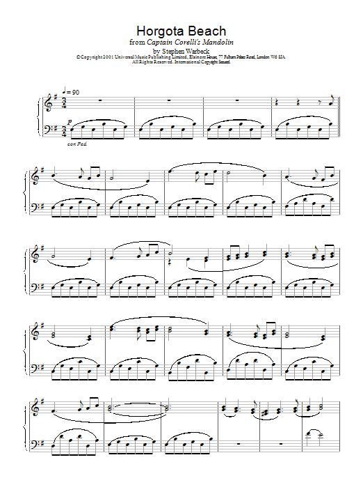 Stephen Warbeck Horgota Beach sheet music notes and chords. Download Printable PDF.