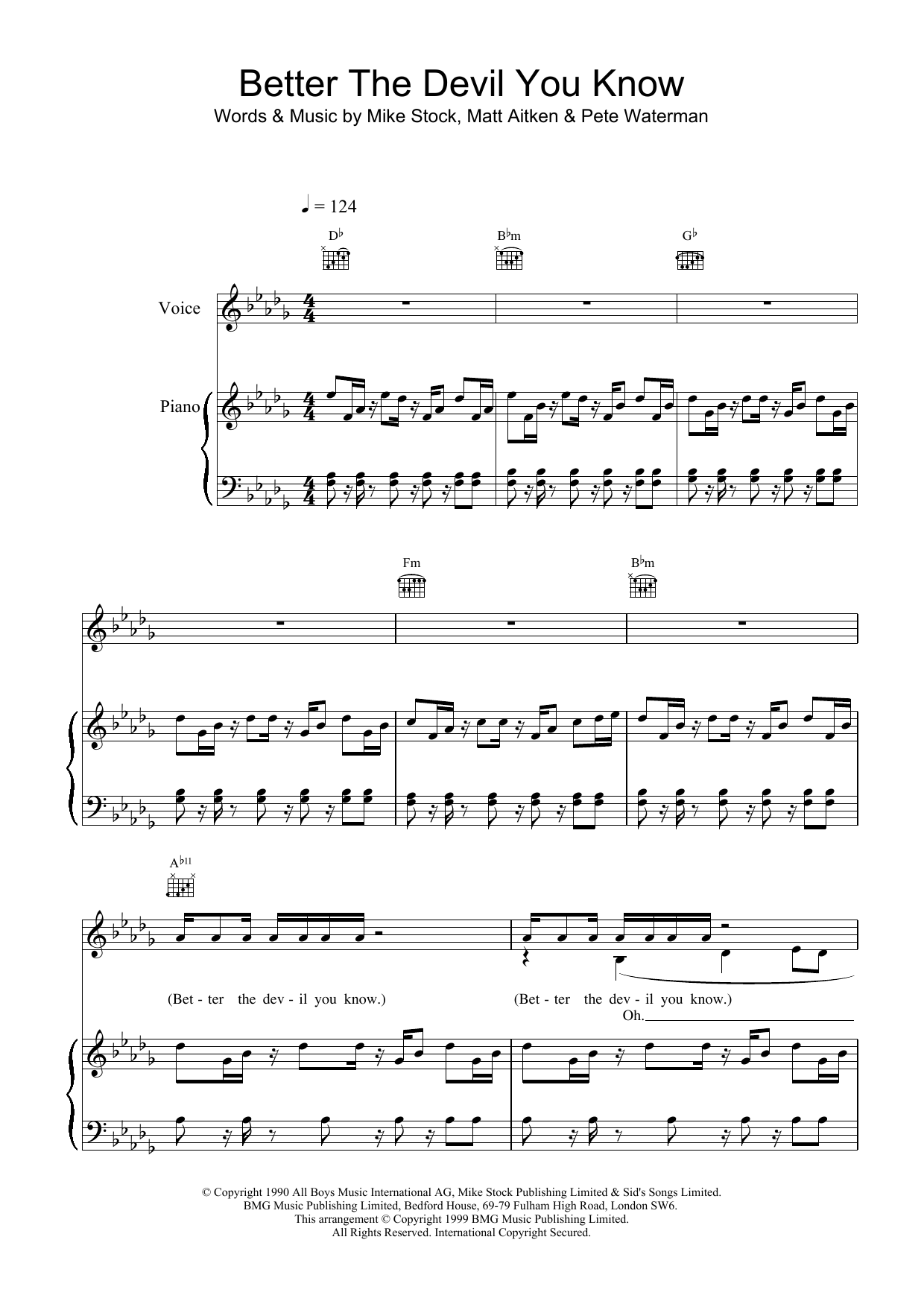 Steps Better The Devil You Know sheet music notes and chords. Download Printable PDF.
