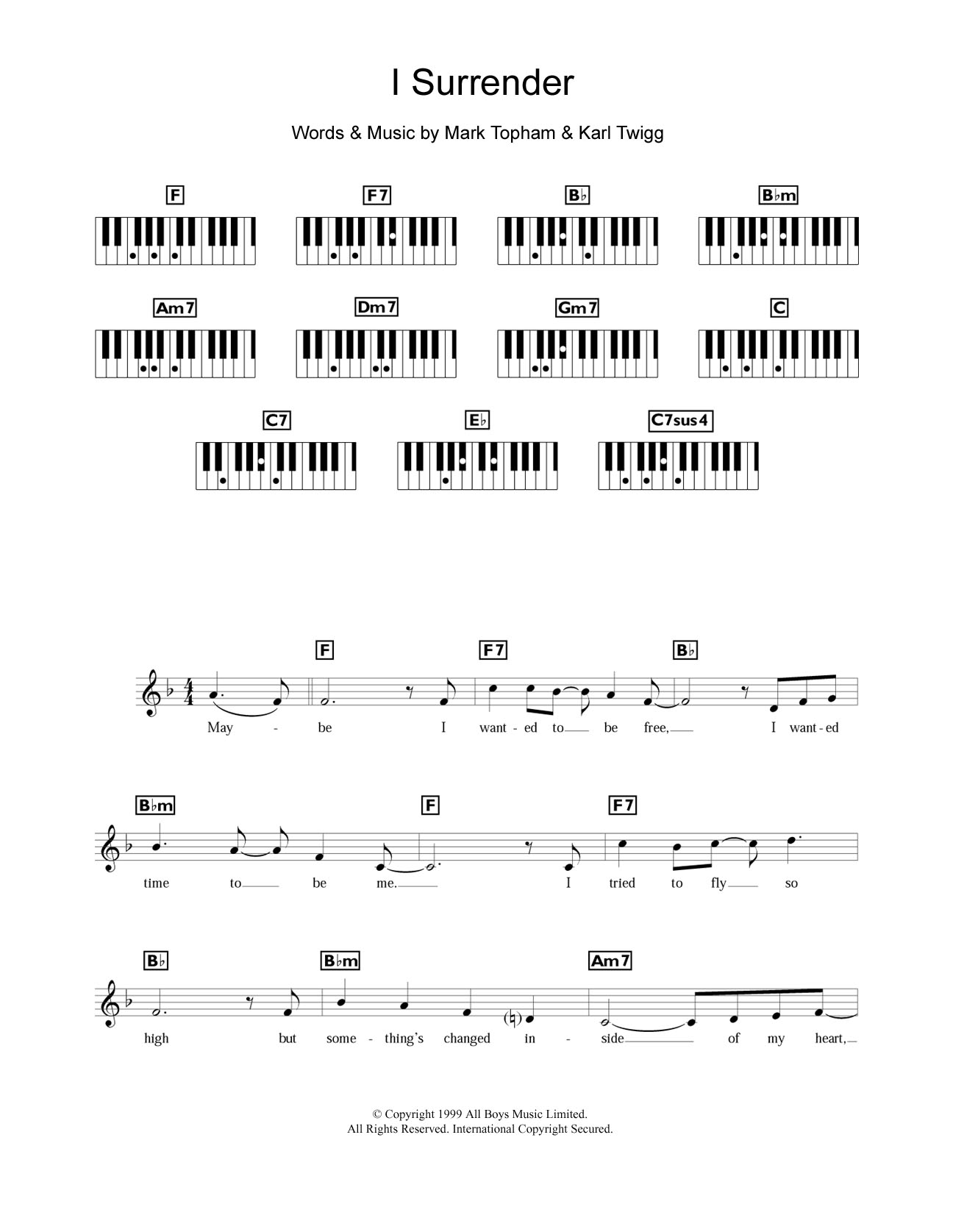 Steps I Surrender Sheet Music Notes & Chords for Keyboard - Download or Print PDF