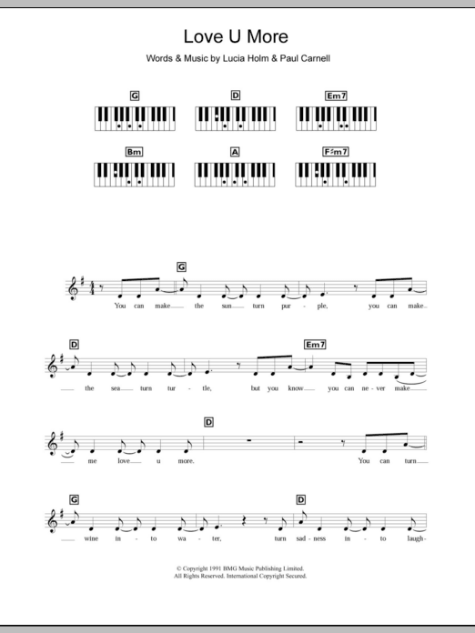 Steps Love U More Sheet Music Notes & Chords for Piano, Vocal & Guitar - Download or Print PDF