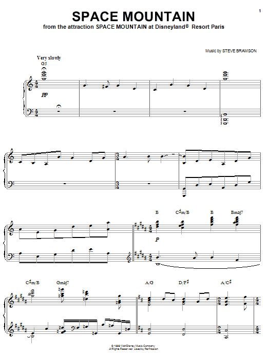 Steve Bramson Space Mountain Sheet Music Notes & Chords for Piano - Download or Print PDF