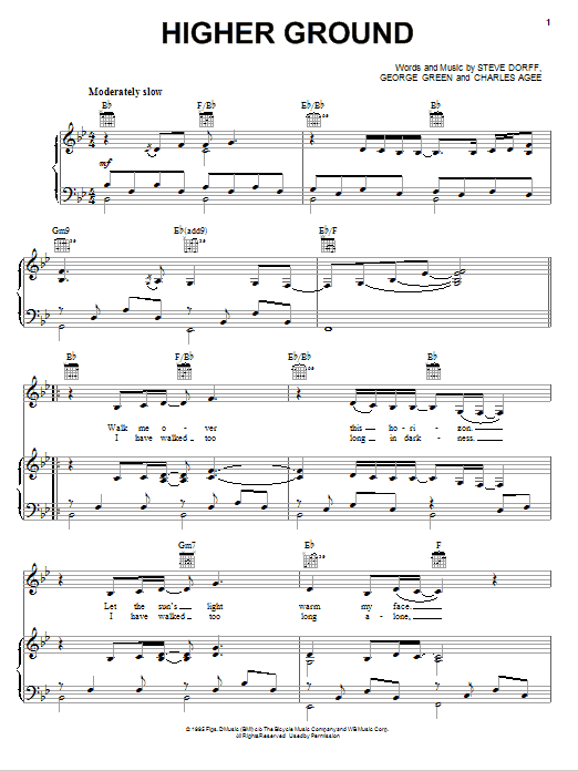 Steve Dorff Higher Ground Sheet Music Notes & Chords for Piano, Vocal & Guitar (Right-Hand Melody) - Download or Print PDF