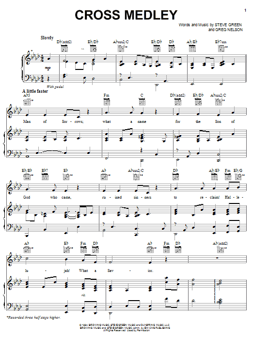 Steve Green Cross Medley Sheet Music Notes & Chords for Piano, Vocal & Guitar (Right-Hand Melody) - Download or Print PDF Steve Green Cross Medley Sheet Music Notes & Chords for Piano, Vocal & Guitar (Right-Hand Melody) - Download or Print PDF