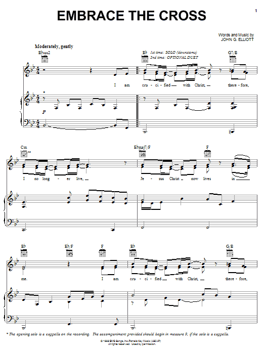 Steve Green Embrace The Cross Sheet Music Notes & Chords for Piano - Download or Print PDF
