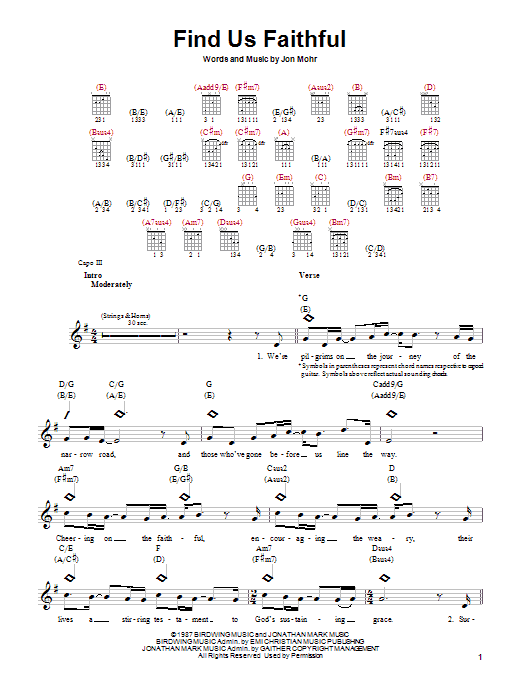 Steve Green Find Us Faithful Sheet Music Notes & Chords for Piano, Vocal & Guitar (Right-Hand Melody) - Download or Print PDF