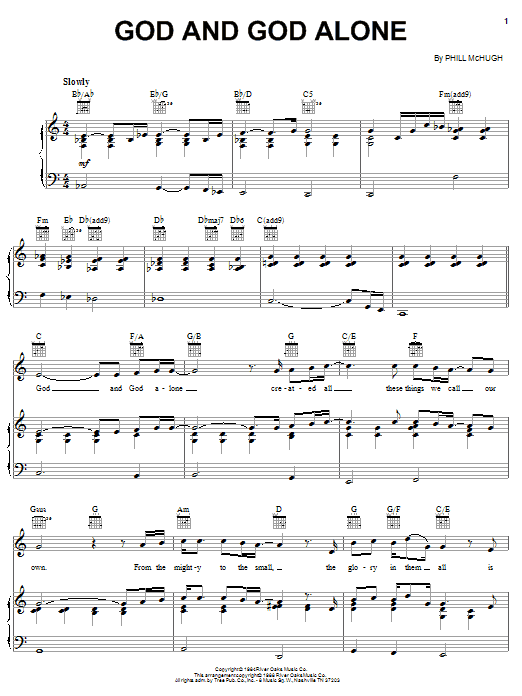Steve Green God And God Alone Sheet Music Notes & Chords for Piano, Vocal & Guitar (Right-Hand Melody) - Download or Print PDF