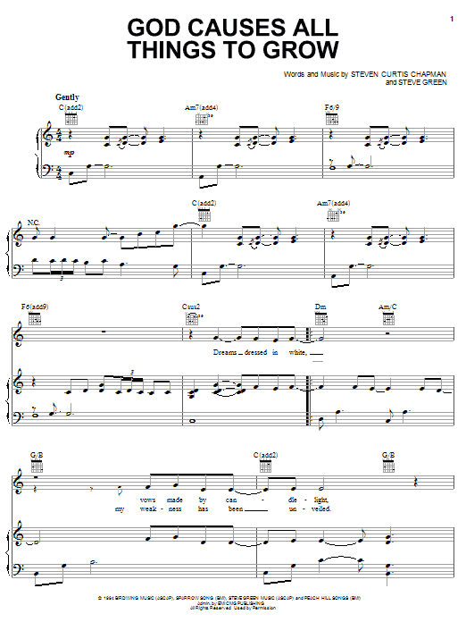 Steve Green God Causes All Things To Grow Sheet Music Notes & Chords for Piano, Vocal & Guitar (Right-Hand Melody) - Download or Print PDF Steve Green God Causes All Things To Grow Sheet Music Notes & Chords for Piano, Vocal & Guitar (Right-Hand Melody) - Download or Print PDF