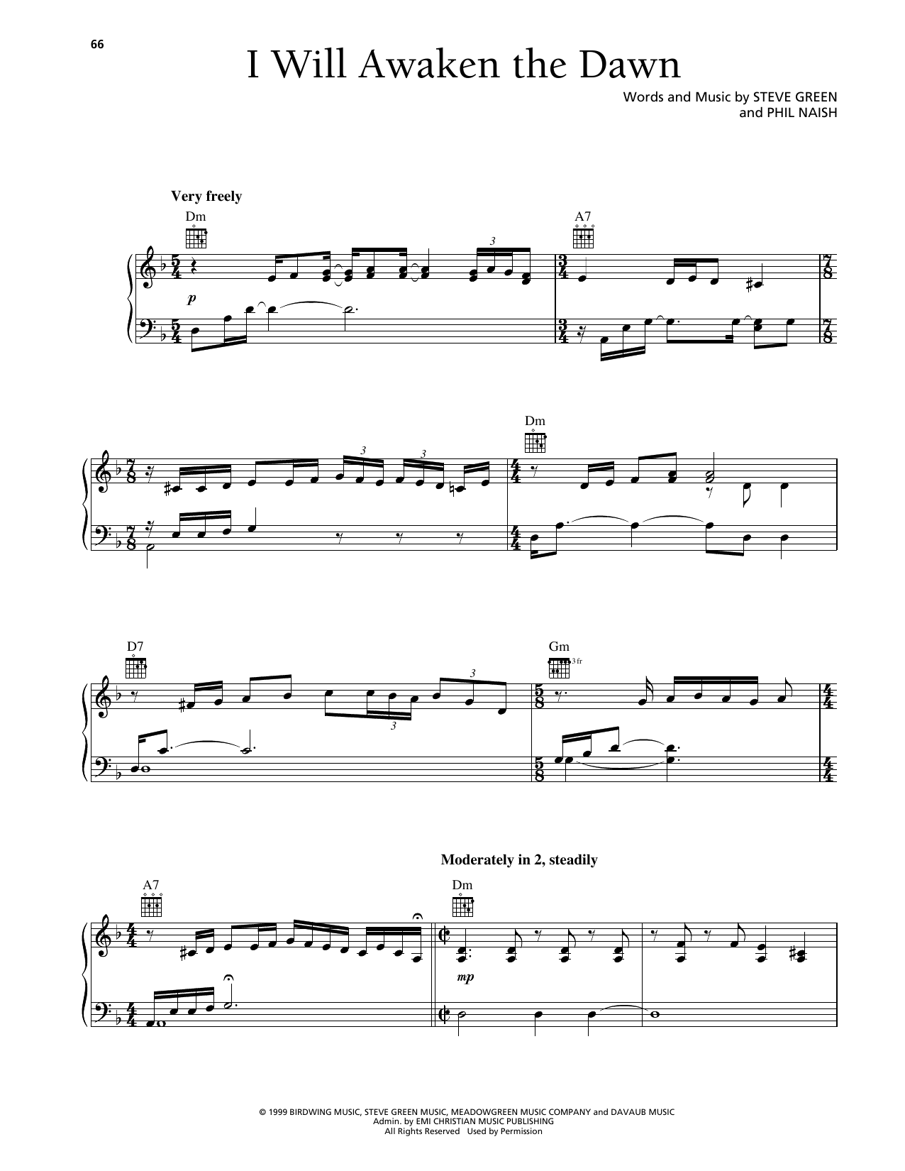 Steve Green I Will Awaken The Dawn Sheet Music Notes & Chords for Piano, Vocal & Guitar Chords (Right-Hand Melody) - Download or Print PDF Steve Green I Will Awaken The Dawn Sheet Music Notes & Chords for Piano, Vocal & Guitar Chords (Right-Hand Melody) - Download or Print PDF