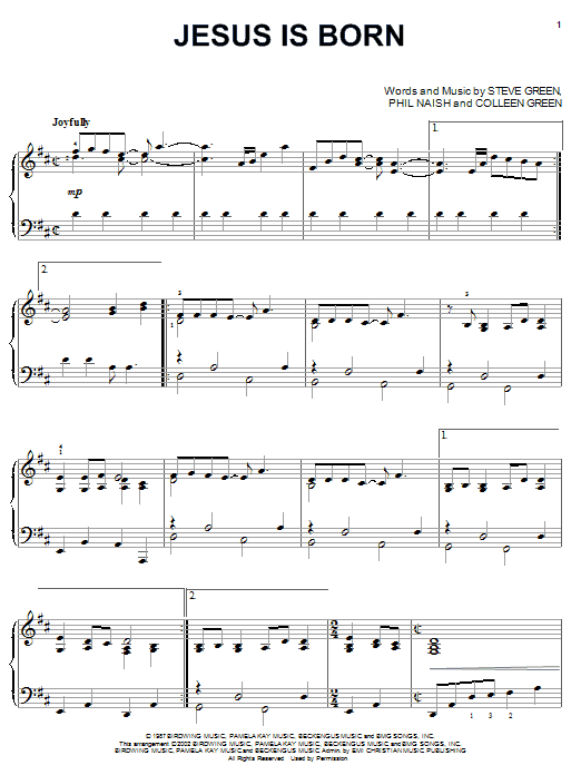 Steve Green Jesus Is Born Sheet Music Notes & Chords for Easy Guitar Tab - Download or Print PDF