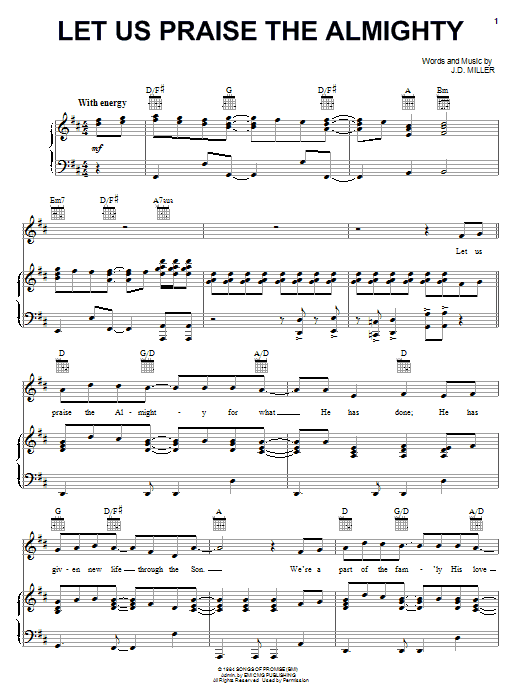 Steve Green Let Us Praise The Almighty Sheet Music Notes & Chords for Piano, Vocal & Guitar (Right-Hand Melody) - Download or Print PDF