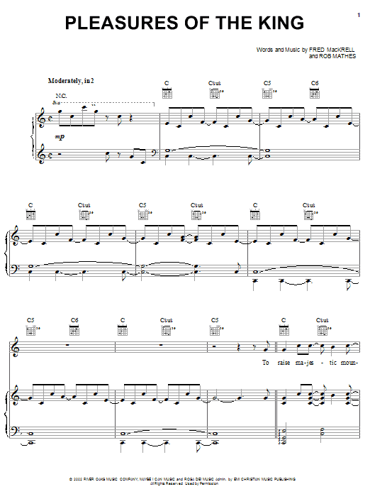 Steve Green Pleasures Of The King Sheet Music Notes & Chords for Lyrics & Chords - Download or Print PDF