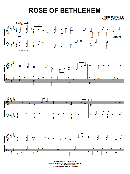 Steve Green Rose Of Bethlehem Sheet Music Notes & Chords for Piano, Vocal & Guitar Chords (Right-Hand Melody) - Download or Print PDF