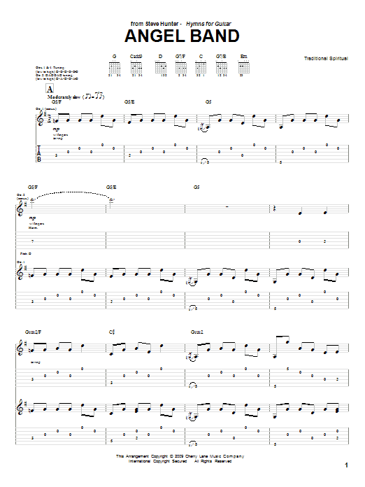 Steve Hunter Angel Band Sheet Music Notes & Chords for Guitar Tab - Download or Print PDF