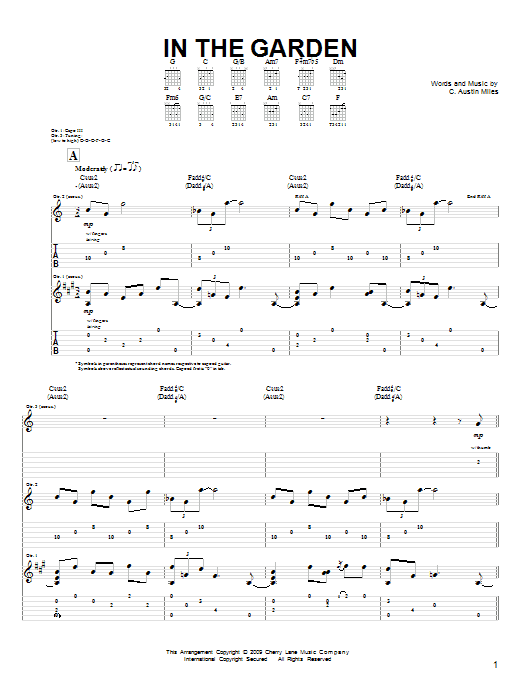 Steve Hunter In The Garden Sheet Music Notes & Chords for Guitar Tab - Download or Print PDF