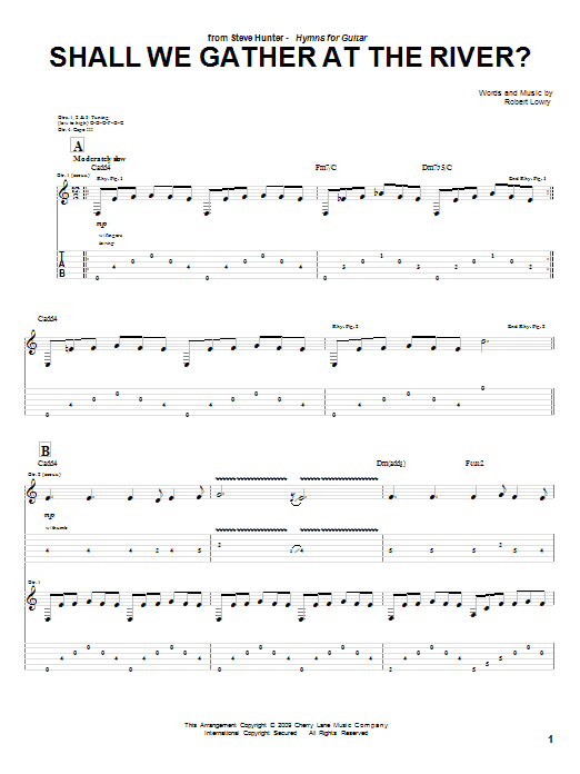 Steve Hunter Shall We Gather At The River? Sheet Music Notes & Chords for Guitar Tab - Download or Print PDF