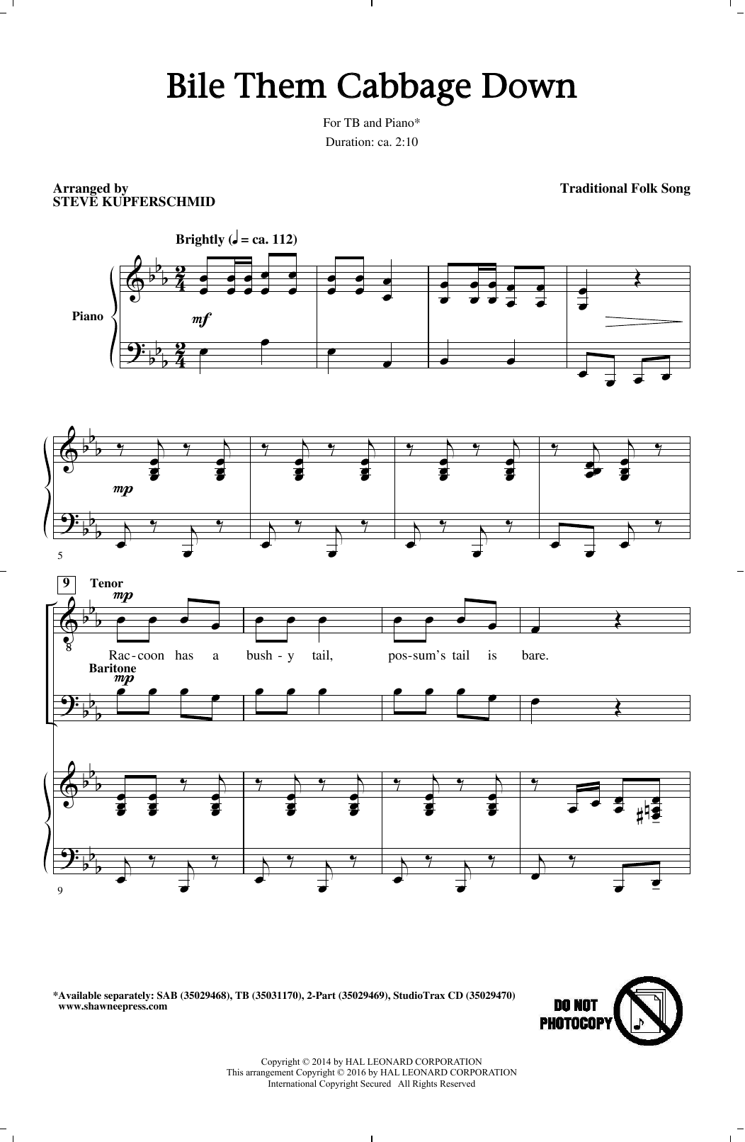 Steve Kupferschmid Bile Them Cabbage Down Sheet Music Notes & Chords for TB - Download or Print PDF