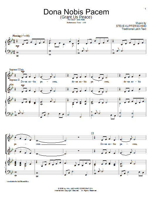 Steve Kupferschmid Dona Nobis Pacem Sheet Music Notes & Chords for Choral - Download or Print PDF