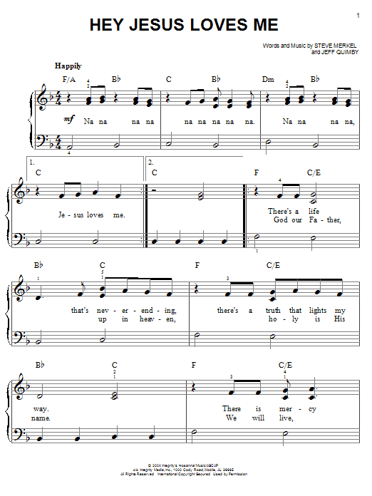Steve Merkel Hey Jesus Loves Me Sheet Music Notes & Chords for Easy Piano - Download or Print PDF Steve Merkel Hey Jesus Loves Me Sheet Music Notes & Chords for Easy Piano - Download or Print PDF