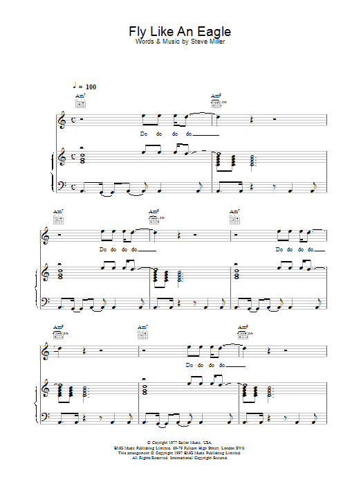 Steve Miller Band Fly Like An Eagle Sheet Music Notes & Chords for Melody Line, Lyrics & Chords - Download or Print PDF