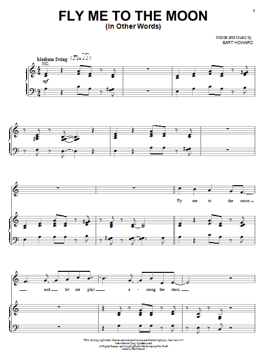 Steve Tyrell Fly Me To The Moon (In Other Words) Sheet Music Notes & Chords for Piano & Vocal - Download or Print PDF