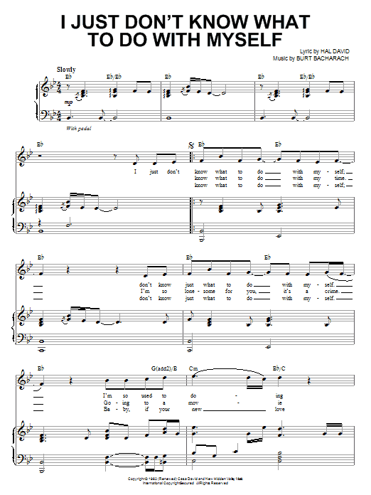 Steve Tyrell I Just Don't Know What To Do With Myself Sheet Music Notes & Chords for Piano, Vocal & Guitar (Right-Hand Melody) - Download or Print PDF