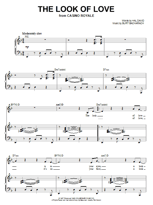 Steve Tyrell The Look Of Love Sheet Music Notes & Chords for Piano, Vocal & Guitar (Right-Hand Melody) - Download or Print PDF