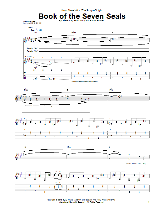 Steve Vai Book Of The Seven Seals Sheet Music Notes & Chords for Guitar Tab - Download or Print PDF